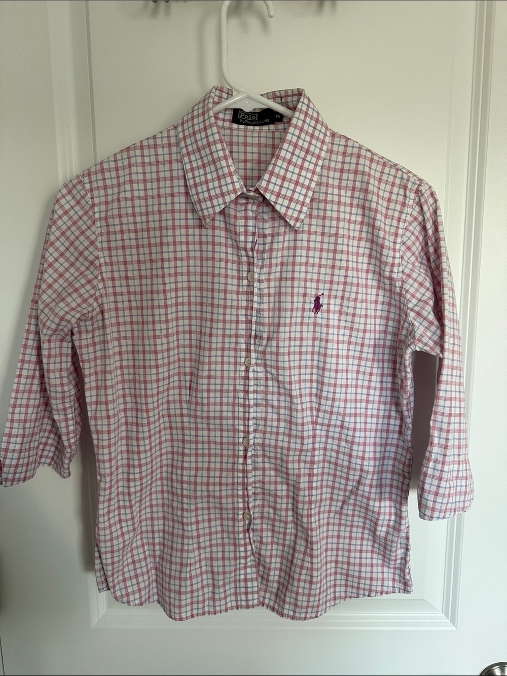 Polo by Ralph Lauren Pink and White Plaid Button-Up Shirt